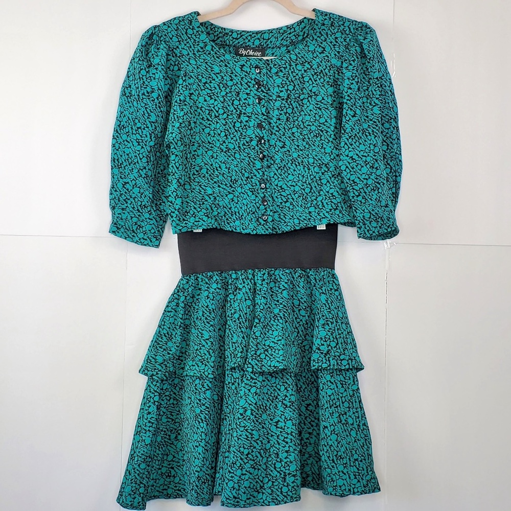 Vintage 80s By Choice 2 Piece Top & Skirt Set Sz M